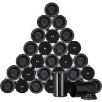 Jovitec 30 Packs Black Plastic Film Canisters with Caps, Storing of Small Personal and Household Items, Herbs, Art Beads, Films Developing Processing Tube, Coins
