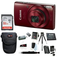 Canon PowerShot ELPH 190 is 20 MP Digital Camera (Red) w/ 32GB Accessory Bundle