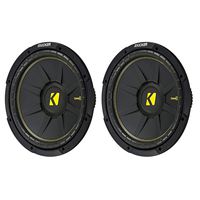 KICKER 12 Inch CompC 1200 Watt 4 Ohm Single Voice Coil SVC Subwoofer (2 Pack)