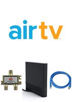 Sling AirTV 2 Dual-Tuner Local Channel Streamer for TVs and Mobile Devices w/DVR Bundle with Quest 3-Ft Cat5e UTP Cable, 2-Way Aska TV Coaxial Cable Splitter | Bonus $25 Sling TV Credit