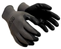 Azusa Safety N10520 13 Gauge Knit Gray Nylon Safety Gloves, Black Nitrile Foam Textured Coated, Medium (Pack of 12 Pairs)