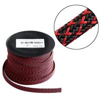 25ft - 1.5 inch PET Expandable Braided Sleeving - Blackbred - Alex Tech Braided Cable Sleeve