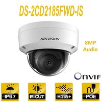 Hikvision 8MP Network Dome Camera DS-2CD2185FWD-IS 2.8MM lens with H.265 PoE+ IP67 IK10 ONVIF Indoor IP Camera English Version Support upgrade