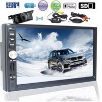 EinCar Car Audio Double Din 2DIN 7 Touchscreen MP5 Stereo in Dash GPS Navigation Support Bluetooth Mirror Link EQ SWC USB SD + 8GB Map Card & Wireless Waterproof Backup Camera with Nightvision