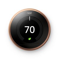 Google, T3021US, Nest Learning Thermostat, 3rd Gen, Smart Thermostat, Copper, Works With Alexa