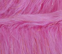 Faux Fur Fabric Long Pile Sparkling Tinsel Pink / 58" Wide/Sold by The Yard