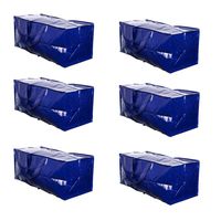 VENO Heavy Duty Extra Large Moving Bag Storage Tote Backpack Carrying Handles & Zipper Alternative to Moving Box, Compatible with IKEA Frakta Hand Carts Boxes Bin, Made of Recycled Material (6 Packs)