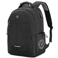 Laptop Backpack, Large Business Laptop Bag with USB Charging Port, Water Resistant College School Back Pack Travel Computer Bag Fits up to 15.6 Inch Laptop and Notebook (Black)