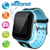 MeritSoar Kids Smart Watch Phone - LBS Tracker Smartwatch for 3-12 Year Old Boys Girls with SOS Camera Flashlight Touch Screen Game for Childrens Gift Holiday Learning Toys (S7-Blue)