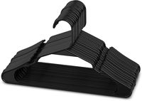 Sharpty Black Plastic Hangers, Plastic Clothes Hangers Ideal for Everyday Standard Use, Clothing Hangers (Black, 20 Pack)