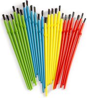 Darice Kid's (24pc) - Assortment of 4 Colors Perfect for Small Hands - Comes in a Reusable Pouch for Easy Storage - Shed-Resistant Paint Brushes - for Group Projects, 11", Multicolor