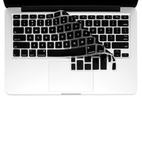 Unik Case - Silicone Keyboard Cover Skin for MacBook 13" Unibody/MacBook Pro 13" 15" 17" with or Without Retina Display/Wireless Keyboard - Black