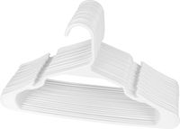 Utopia Home 20-Pack Plastic Hangers for Clothes - Space Saving Notched Hangers - White