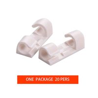 Cable Clips with Strong Self-Adhesive Pads Organizer Drop Wire Holder Cord Management for Beautiful Home Or Office| Set of 20 | (Small, White)