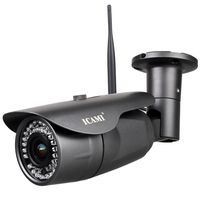 ICAMI 720P HD 36ir IP Camera Wireless Outdoor Night Vision SD Card Record WiFi Security Camera Waterproof with Motion Detection (4X Zoom)