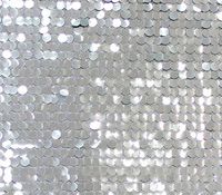 Sequin Fabric New Paillette Glossy Dangle Mesh Silver / 52" Wide/Sold by th.