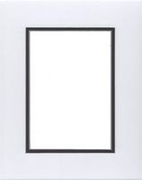 18x24 White & Black Double Picture Mats with White Core Bevel Cut for 13x19 Pictures