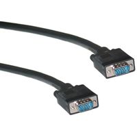 ACL 1 Feet HD15 Male to HD15 Male SVGA Cable, Coaxial Construction, Double Shielded, Black, 2 Pack