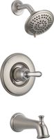 Delta Faucet Linden 14 Series Single-Function Tub and Shower Trim Kit with 5-Spray Touch-Clean Shower Head, Stainless T14494-SS (Valve Not Included)