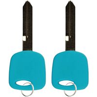 2 KeylessOption Replacement Uncut Ignition Chipped Key Transponder Blank - Light Blue