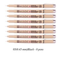 Sakura Pigma Micron Fine Line Pen High Light and Soft Head Pen Manga Drawing- Assorted 8 Pens Set (Black, 05-8 Pens)