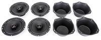 Skar Audio SK65 6.5" 180W 2 Way Coaxial Speakers (2 Pairs) with Two Pairs of 6.5" Universal Speaker Baffles