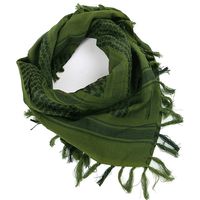 FREE SOLDIER 100% Cotton Military Shemagh Tactical Desert Keffiyeh Head Neck Scarf Arab Wrap with Tassel 43x43 inches(Army Green)