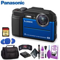 Panasonic Lumix DC-TS7 Digital Camera (Blue) Deluxe Bundle