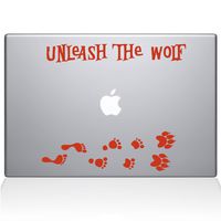 The Decal Guru Unleash The Werewolf MacBook Decal Vinyl Sticker - 15" MacBook Pro (2015 & Older) - Orange (1243-MAC-15P-P)