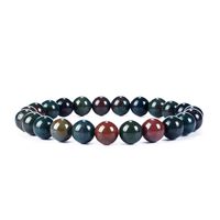 Cherry Tree Collection Gemstone Beaded Stretch Bracelet 8mm Round Beads | Large (Bloodstone)