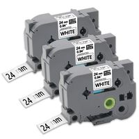 3-Pack Replacement TZe-251 Labeling Tape 1" (0.94"), Laminated TZ Tape Compatible with Brother P Touch PT-D600 PT-D600VP PT-P700 PT-P750W Black on White, 26.2 Feet (8M)