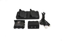 REYTID Charging Dock for Xbox ONE S Slim Dual Wireless Controllers - Black - Includes 2 x 1200mAh Rechargeable Batteries - Charge Cradle Docking Wireless Battery