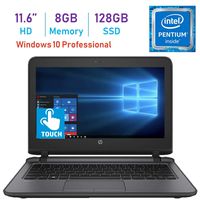HP Business ProBook 11.6-inch HD WLED Touchscreen Laptop PC (Intel Pentium 4405U 2.10GHz Processor, 8GB DDR4, 128GB SSD, HDMI, Webcam, WiFi, Bluetooth 4.2, Up to 13 hrs Battery, Windows 10 Pro)