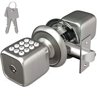 TURBOLOCK TL-111 Digital Door Lock with Keypad, Door Knob-Style for Keyless Entry | Digital Security w/Passcode Disguise, Backup Keys & Emergency Power Port (Brush Nickel)