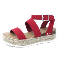 Soda Clip Casual Espadrilles Buckle Ankle Strap Open Toe Sandal (6 M US, Lips-Bryce)
