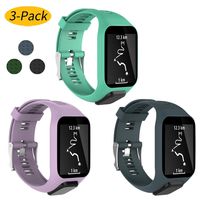 Watbro Band Compatible with Tomtom Runner 2/3 Series, Spark 3, Golfer 2, Adventurer, Silicone Replacement Runner Watch Band Strap Wristband for Women Men