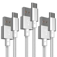 USB Type C Cable, Calipha USB C Cable [6FT/3-Pack] Nylon Braided High Speed Charger Cord Compatible Samsung Galaxy S10 S9 S8 Plus Note 9 8,Moto Z,LG V30 V20 G5,Google Pixel and More