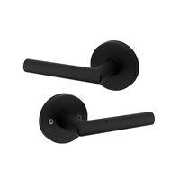Kwikset 91540-030 Milan Door Handle Lever with Modern Contemporary Slim Round Design for Home Hallway or Closet Passage in Iron Black