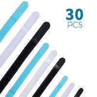 [Pack of 30] Reusable Cable Ties Cord Organizer Management Straps Keeper Holder, 5, 6, 11 inch for Headphones Phones Electronics Computer PC Wire Wrap Fastening - CT-01