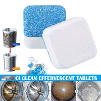 Hemgk 6pcs Washing Machine Cleaning Tablets, Front Loading Washers Descaling Tablets Effervescent Tabs, Cleaning Agents All Purpose, Durable, for Car, Coffee Machine, Steam Oven