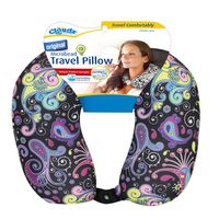 Cloudz Patterned Microbead Travel Neck Pillows - Black Ground