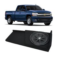 Compatible with 2007-2013 Chevy Silverado Ext Cab Truck Kicker Comp C12 Single 12 Sub Box Enclosure - Final 4 Ohm