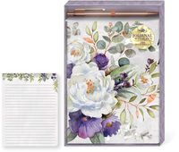 Punch Studio Boxed Journal and Pen Set with Pattern Purple Bouquet (43829)