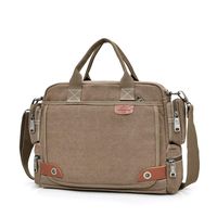 Messenger Bag for Men, Canvas Satchel Vintage Shoulder Bag Crossbody Business Briefcase College School Bookbag 14 Inch Laptops (Brown)