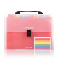 HJSMing 11 13 Pockets-Handle Portable Expandable Multicolor A4 Accordion File Manager/Business Office Student Plastic Folder Organizer