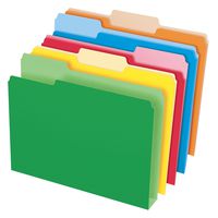 Pendaflex Double Stuff File Folders, Letter Size, Assorted Color, 1/3 Cut, 50/BX (54460)