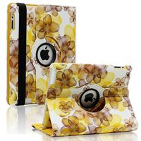 SAVEICON (TM) Leopard Rose Flower Map Pattern 360 Degrees Swivel Rotating PU Leather Case Smart Cover with Stand and Sleep/Wake Function for Apple iPad 4 with Retina Display, iPad 3, iPad 2 (iPad 4/iPad 3/iPad 2, Pattern C)