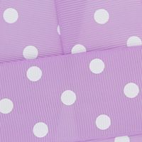 1.5" Grosgrain Ribbon White Dots 430 Light Orchid 25yd