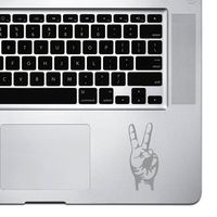 StickAny Palm Series Peace Sign Real Hand Sticker for MacBook Pro, Chromebook, and Laptops (Silver)