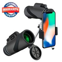Monocular Telescope, 12x50 HD Dual Focus Low Night Vision Waterproof High Power Spotting Scopes for Adults with Cell Phone Photography Adapter for Bird Watching, Hunting, Camping,Travelling, Hiking